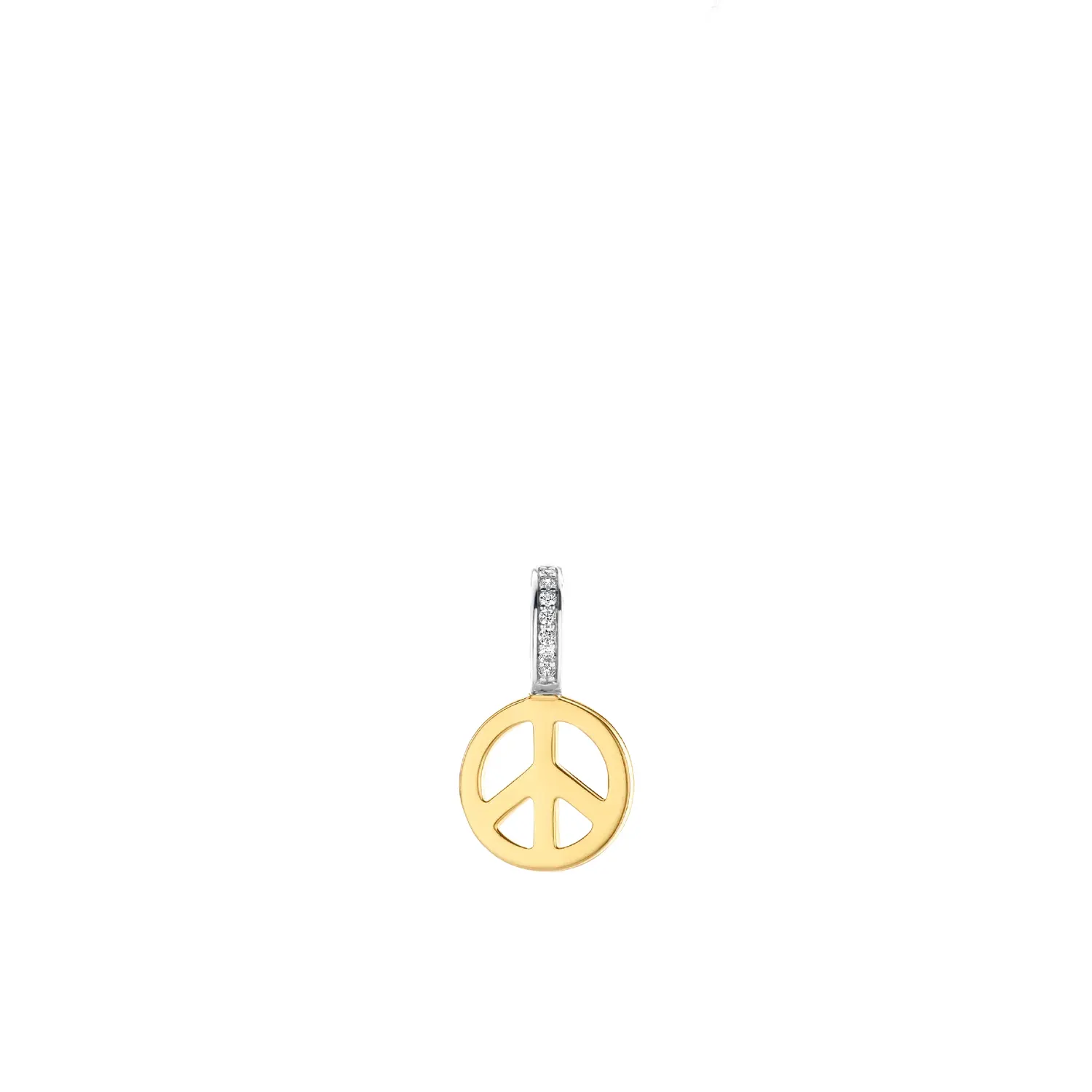 Ti Sento Clip Pendant - Gold Peace Sign