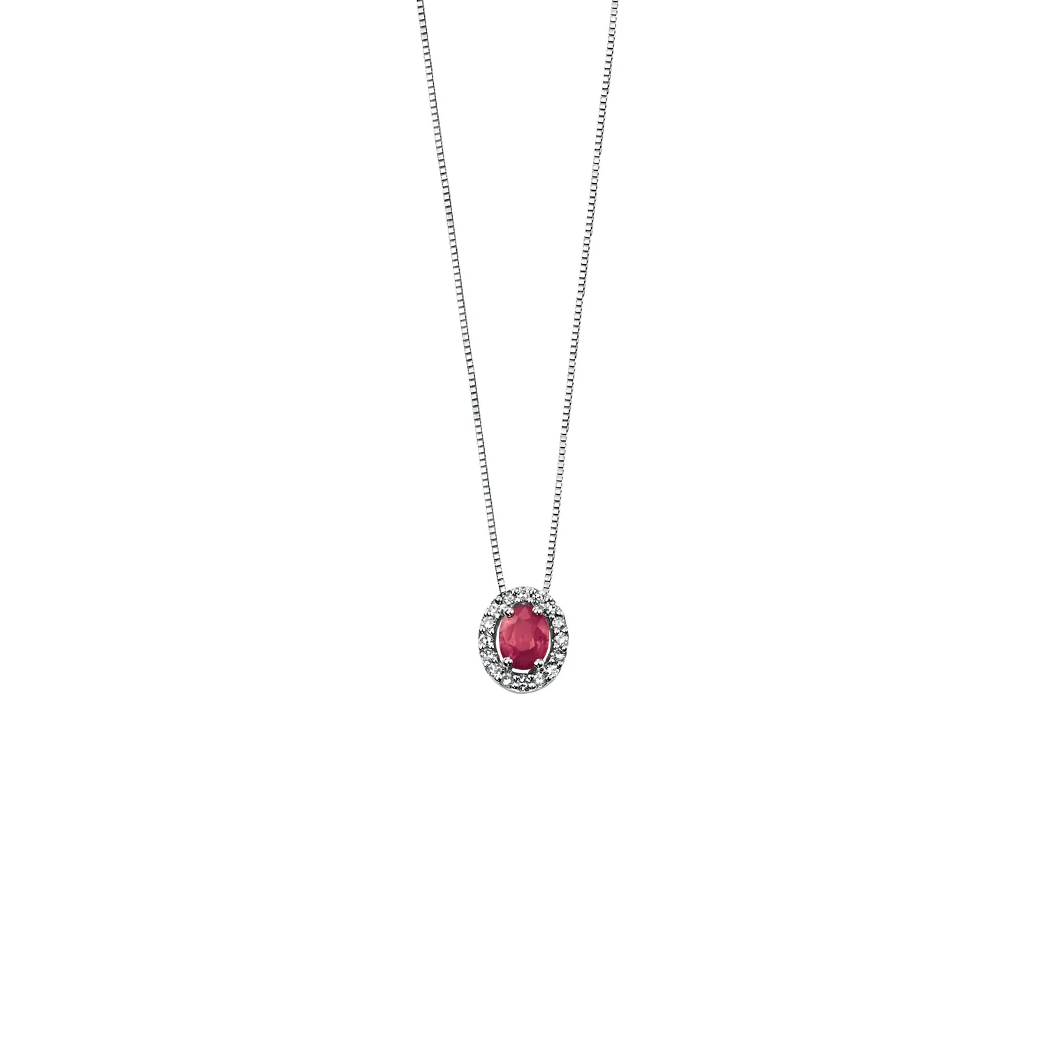 Ruby & Diamond Cluster Necklace