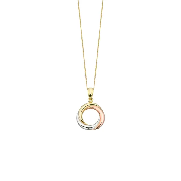 Triple Gold Open Circle Necklace