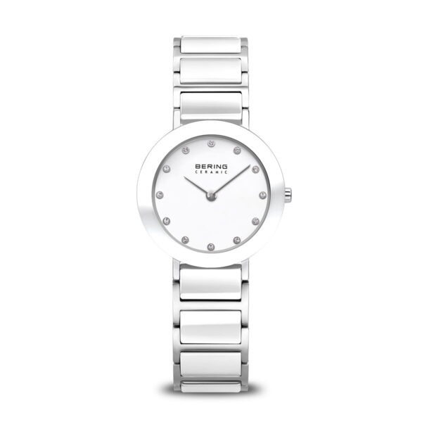 Bering Ceramic Polished Silver Watch - White - 11429-754