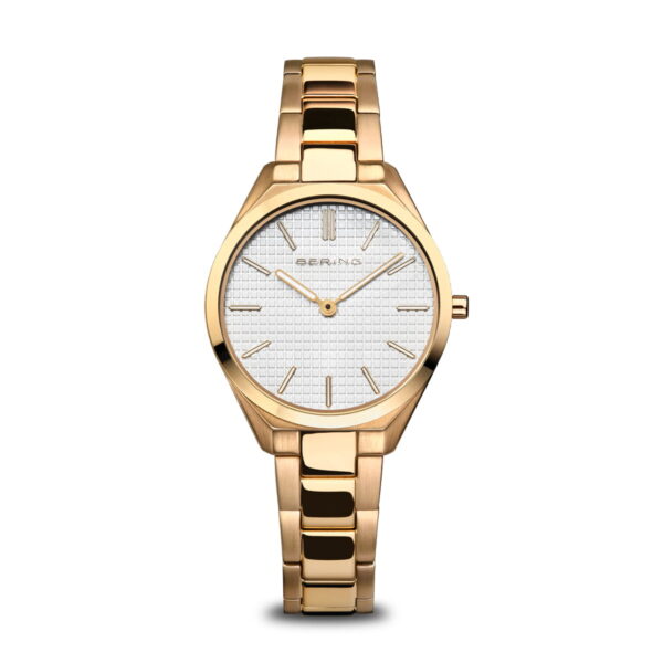 Bering Ultra Slim Polished & Brushed Gold Link Watch - 17231-734