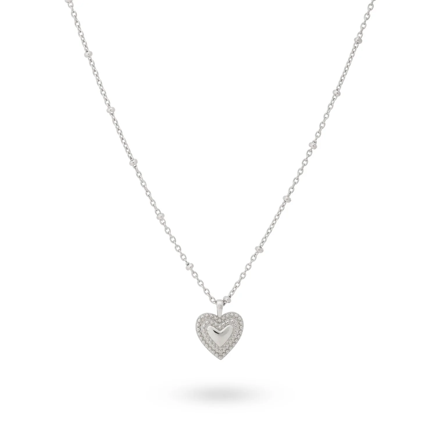 24Kae Silver Vintage Heart Necklace