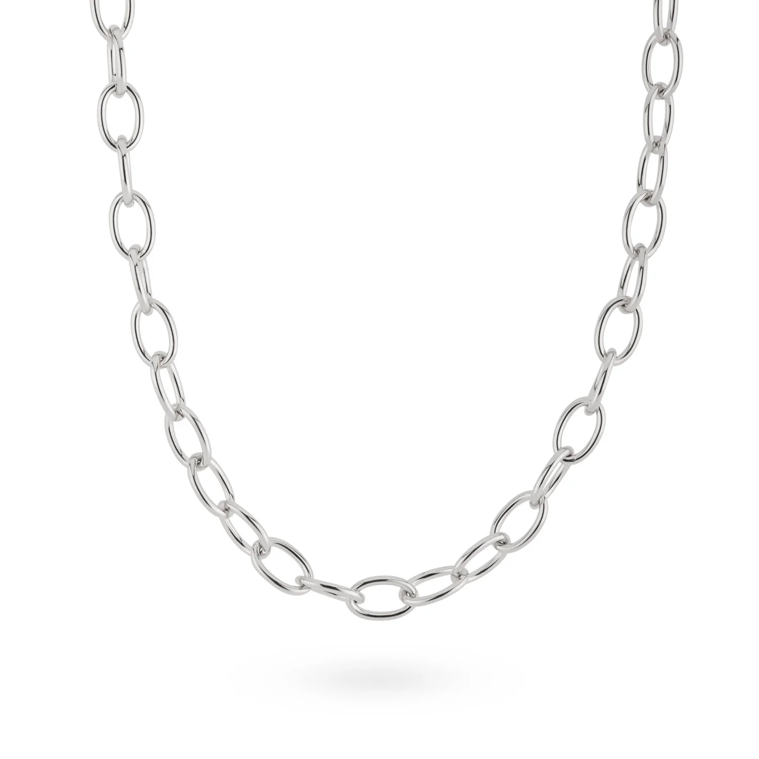 24Kae Silver Oval Link Necklace