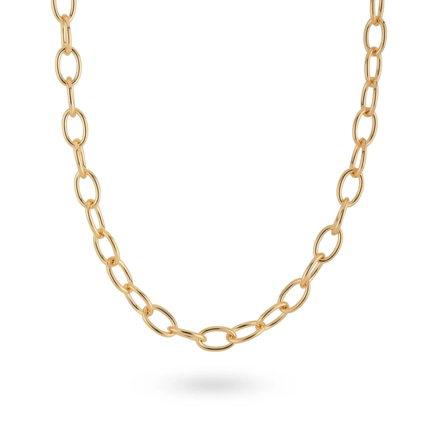 24Kae Gold Oval Link Necklace