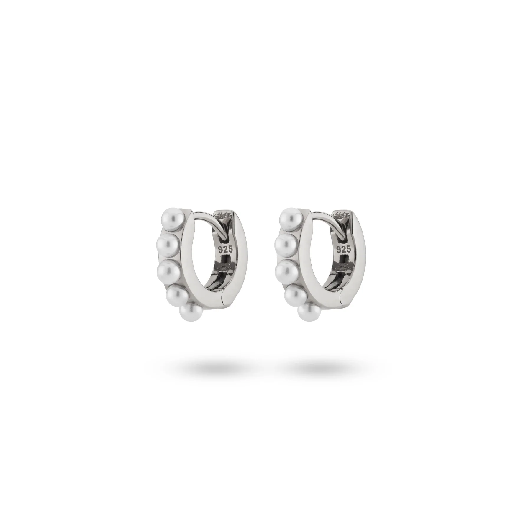 24Kae Silver & Pearl Hoop Earrings