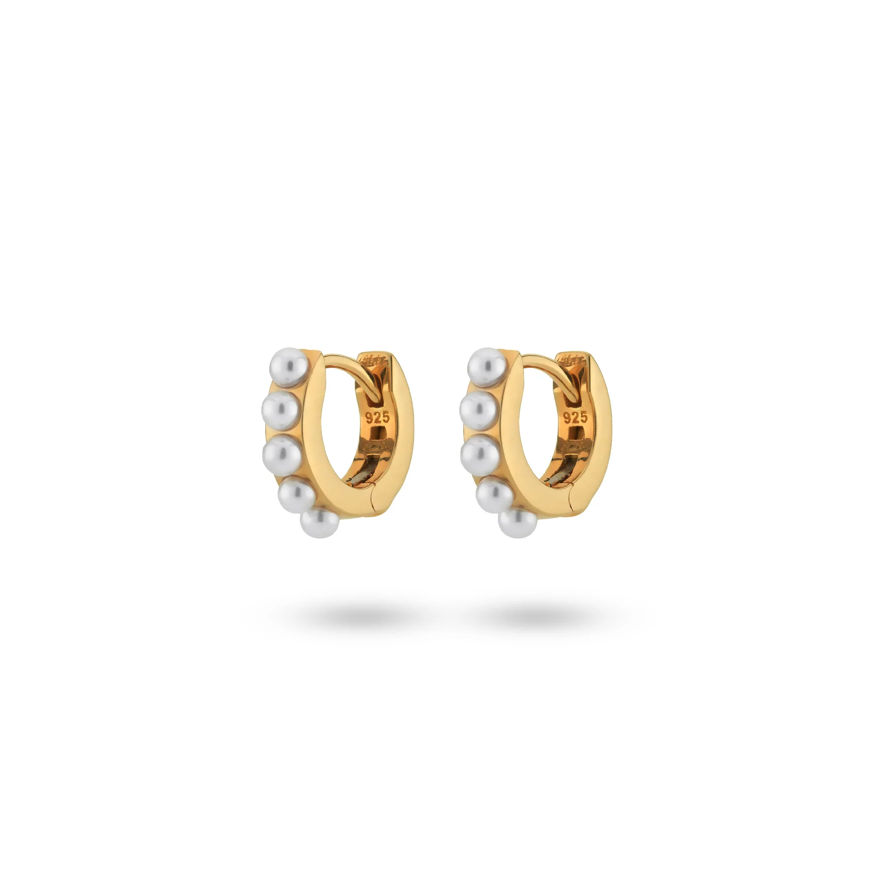 24Kae Gold & Pearl Hoop Earrings