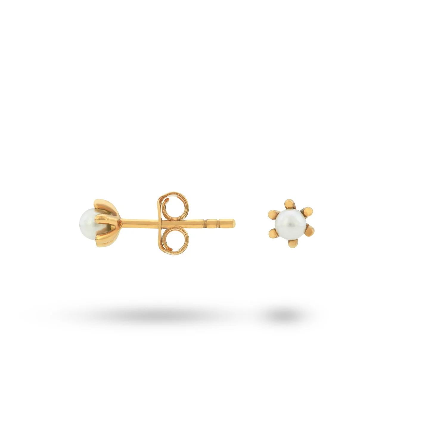 24Kae Gold Pearl Stud Earrings