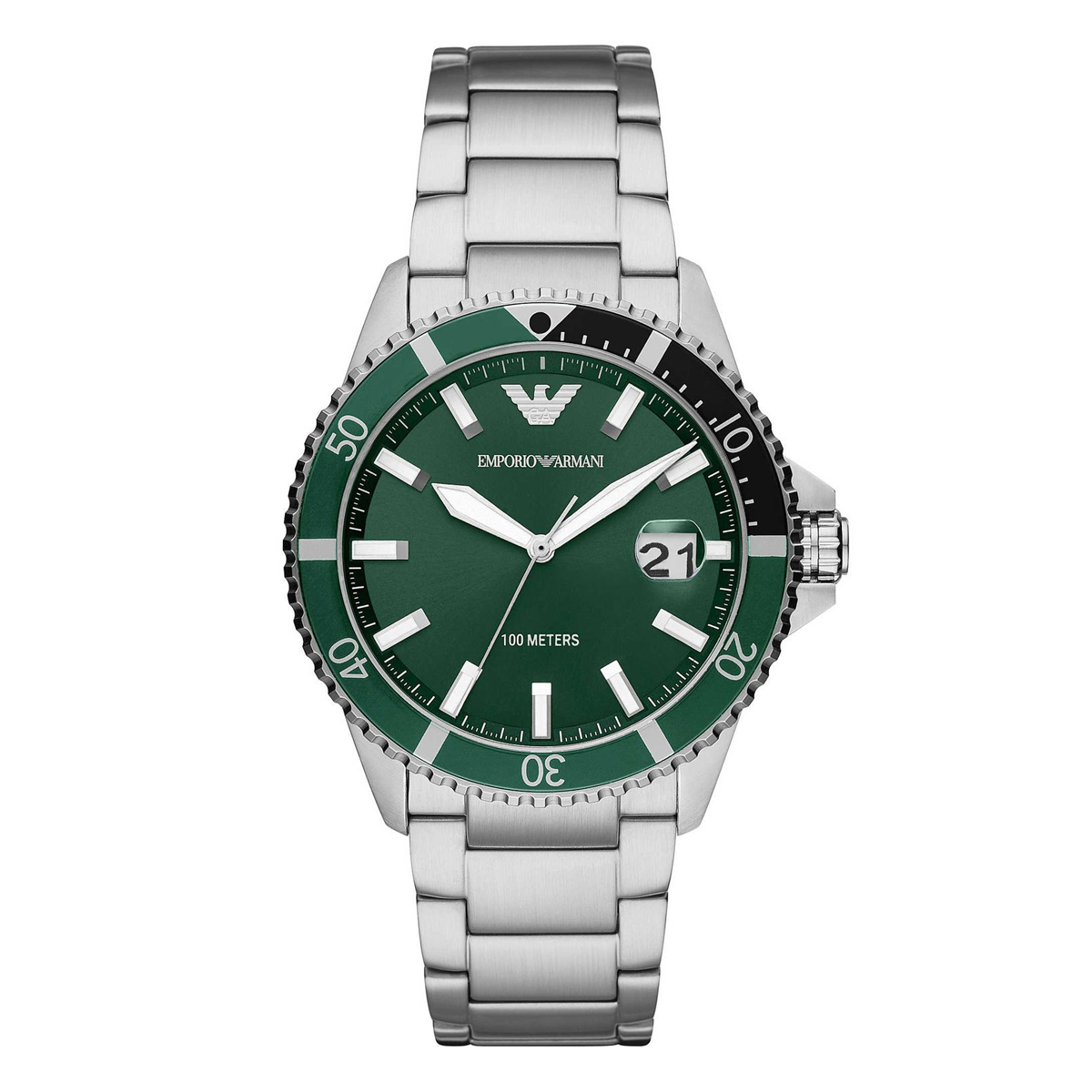 Emporio Armani Stainless Steel Watch - Green Dial