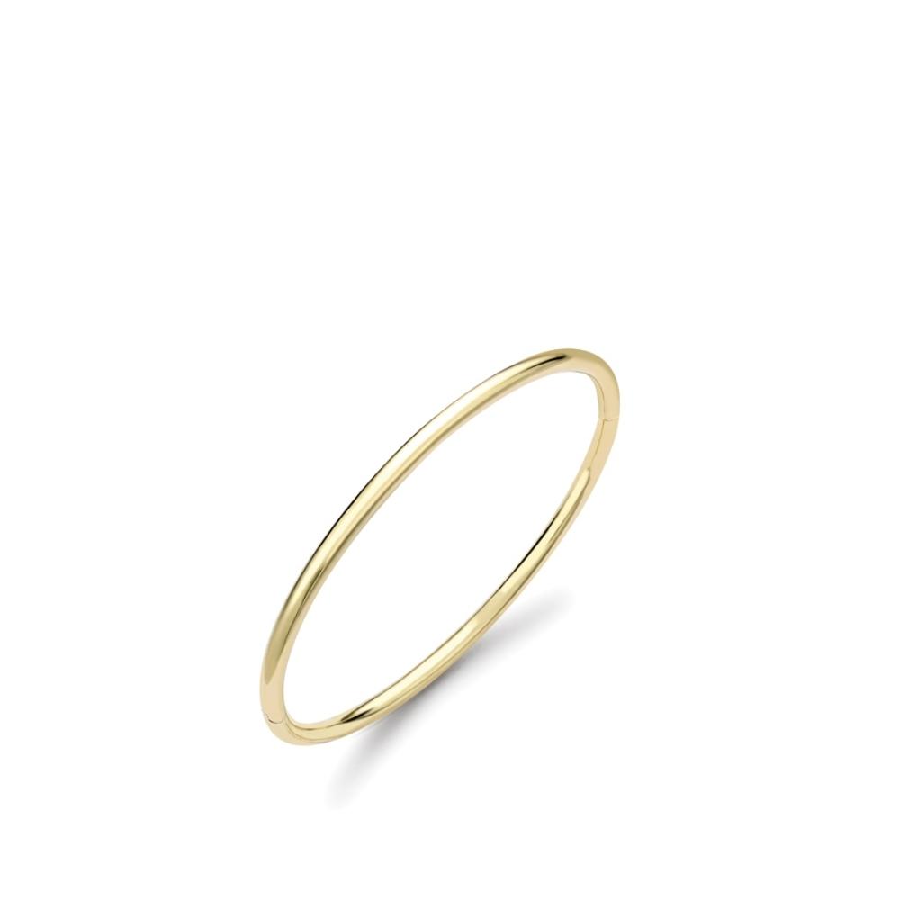 Solid Yellow Gold Oval Bangle