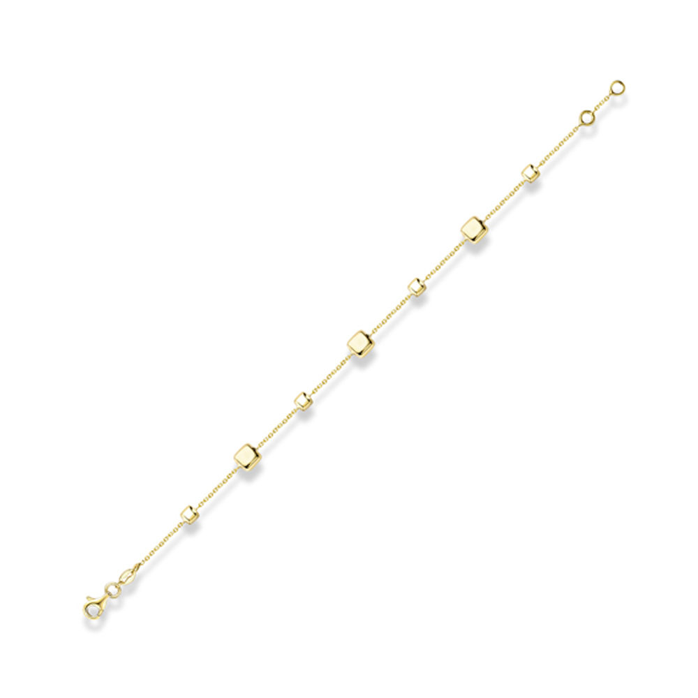 9ct. Yellow Gold Cube Chain Bracelet