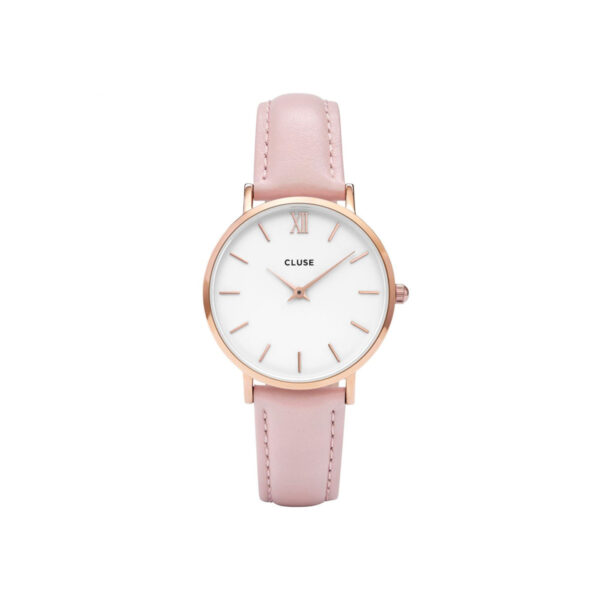Cluse Minuit Rose Gold & Pink Strap Watch