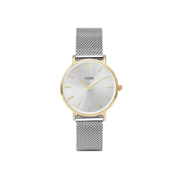 Cluse Minuit Mesh Yellow Gold & Silver Watch