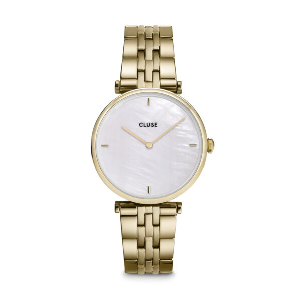 Cluse Triomphe Gold & White Pearl Watch