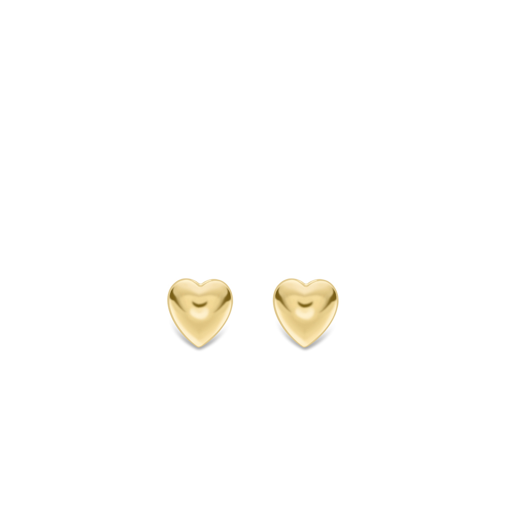 Yellow Gold Polished Heart Stud Earrings