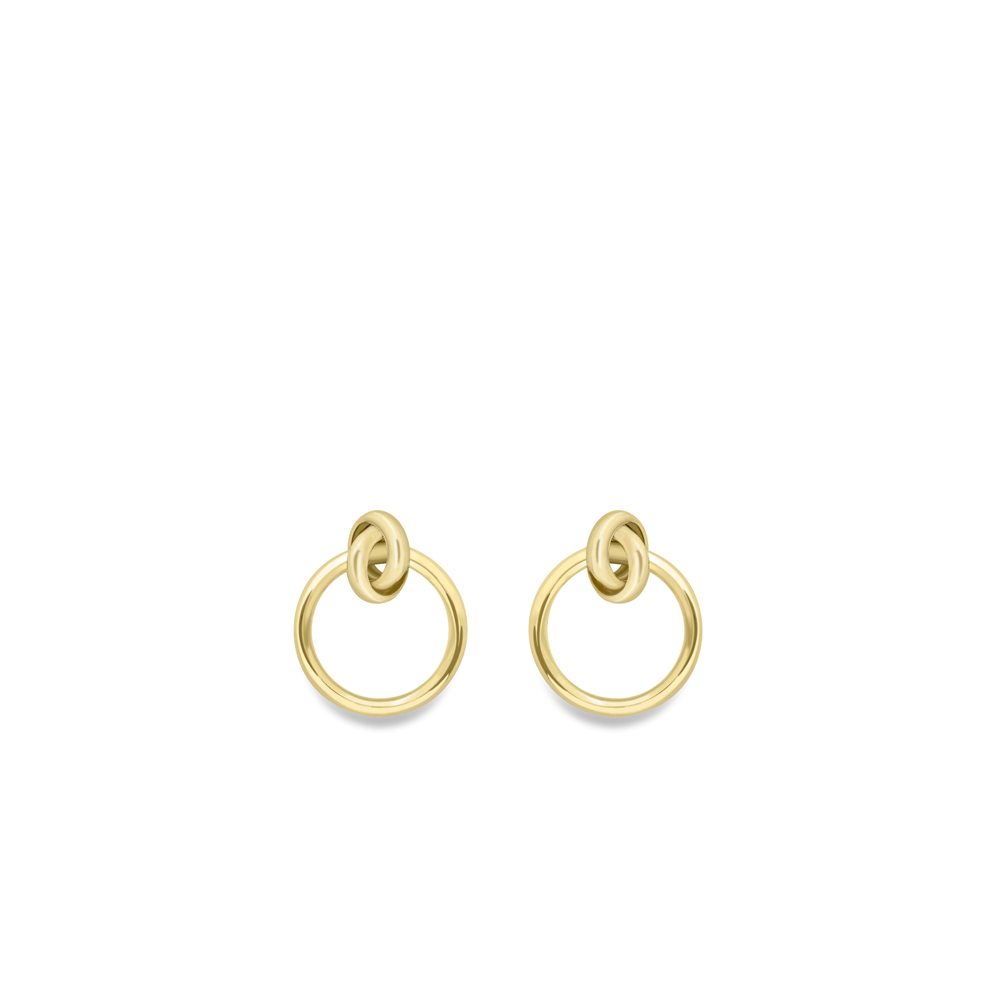 Yellowo Gold Knot & Loop Stud Earrings