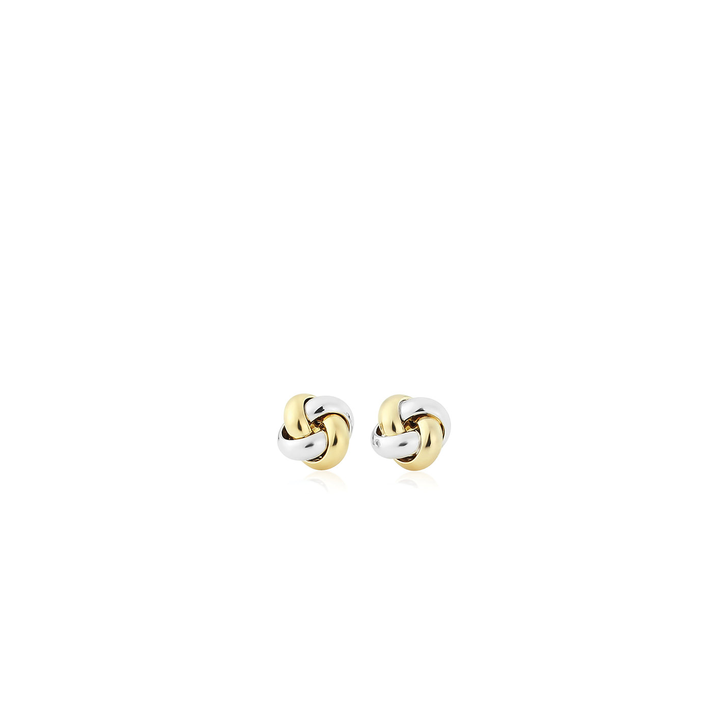 Two-Toned Gold Hollow Knot Stud Earrings