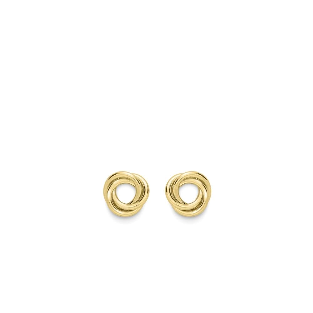 Yellow Gold Open Knot Stud Earrings - 14mm