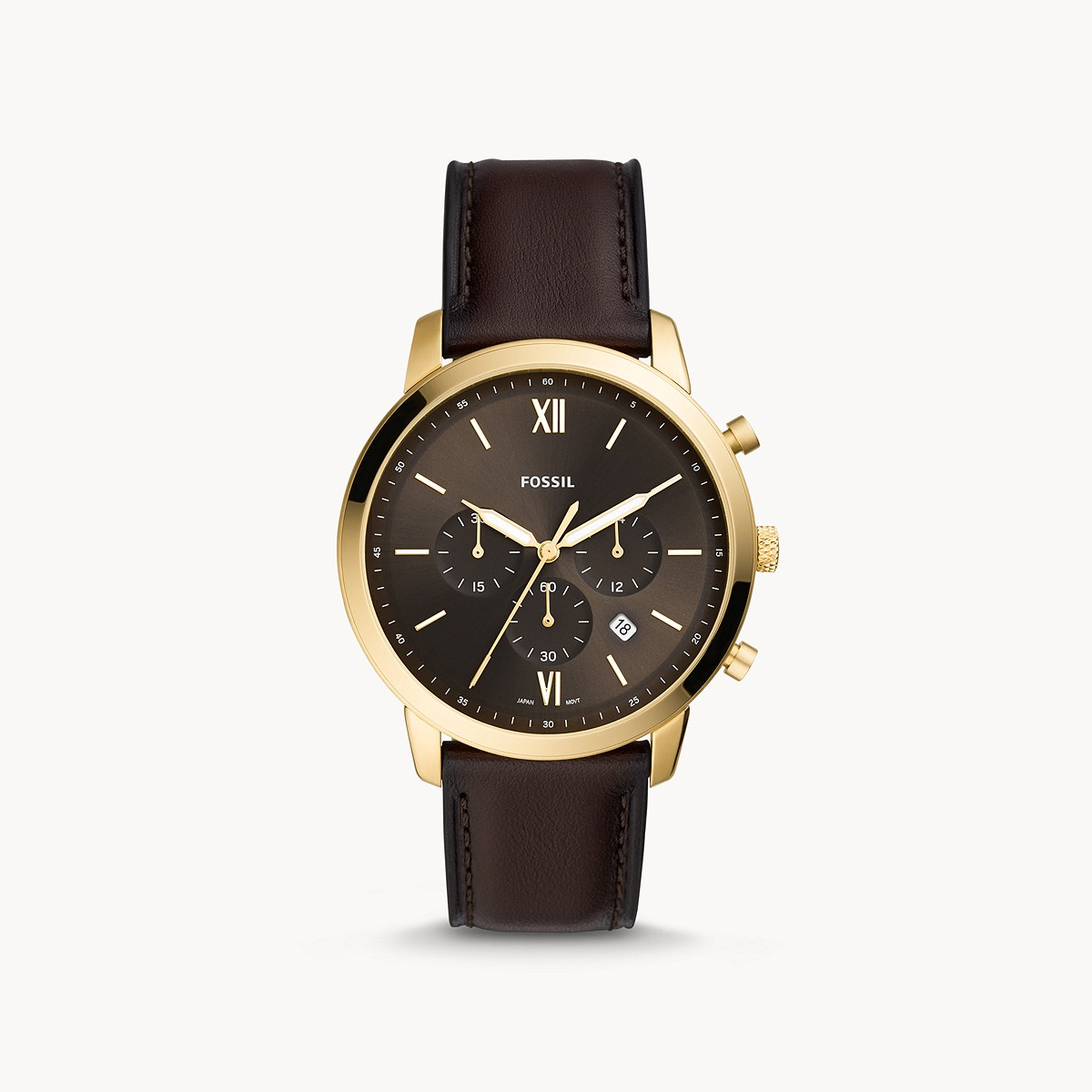 Fossil Neutra Chronograph - Yellow Gold & Brown