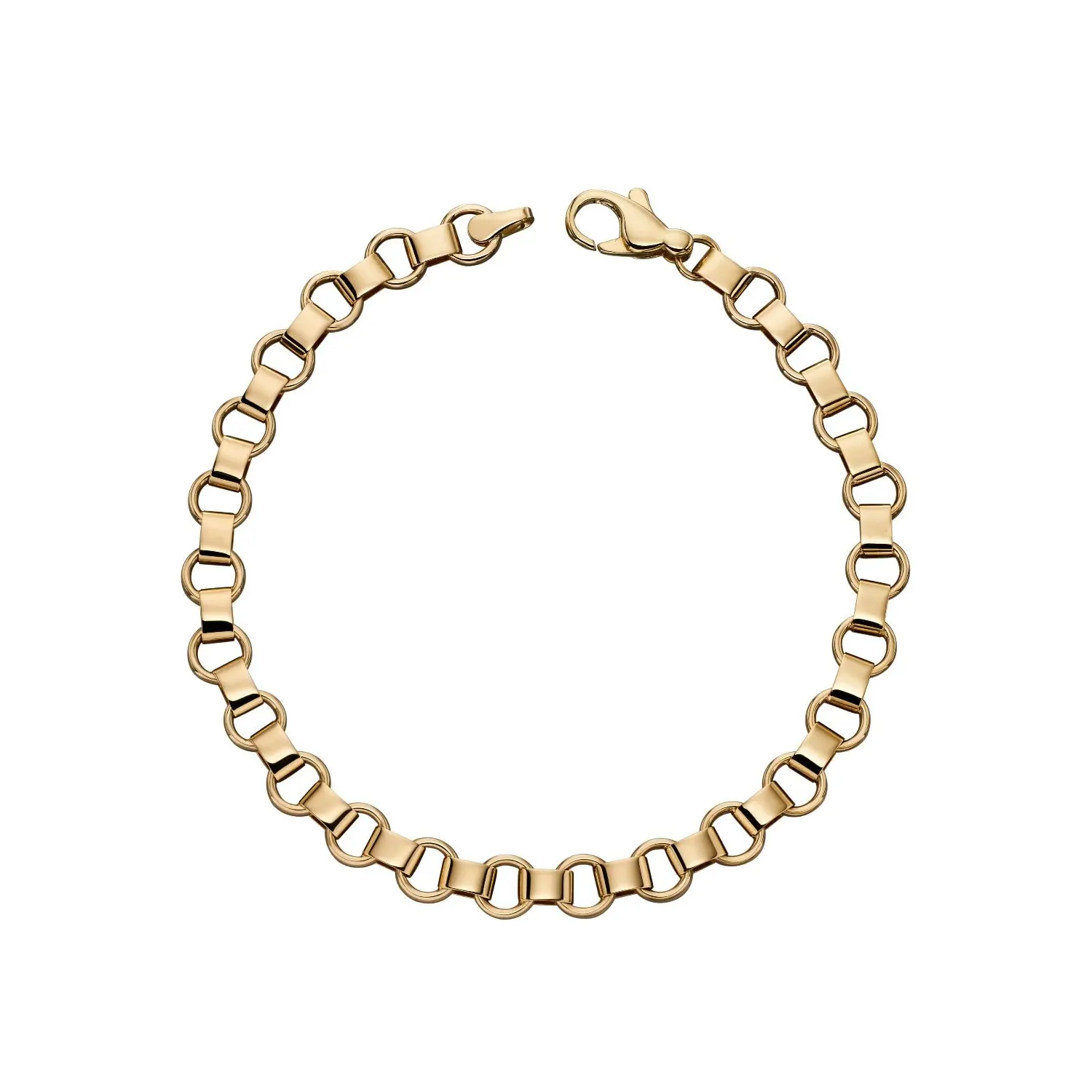 Yellow Gold Circle Link Bracelet