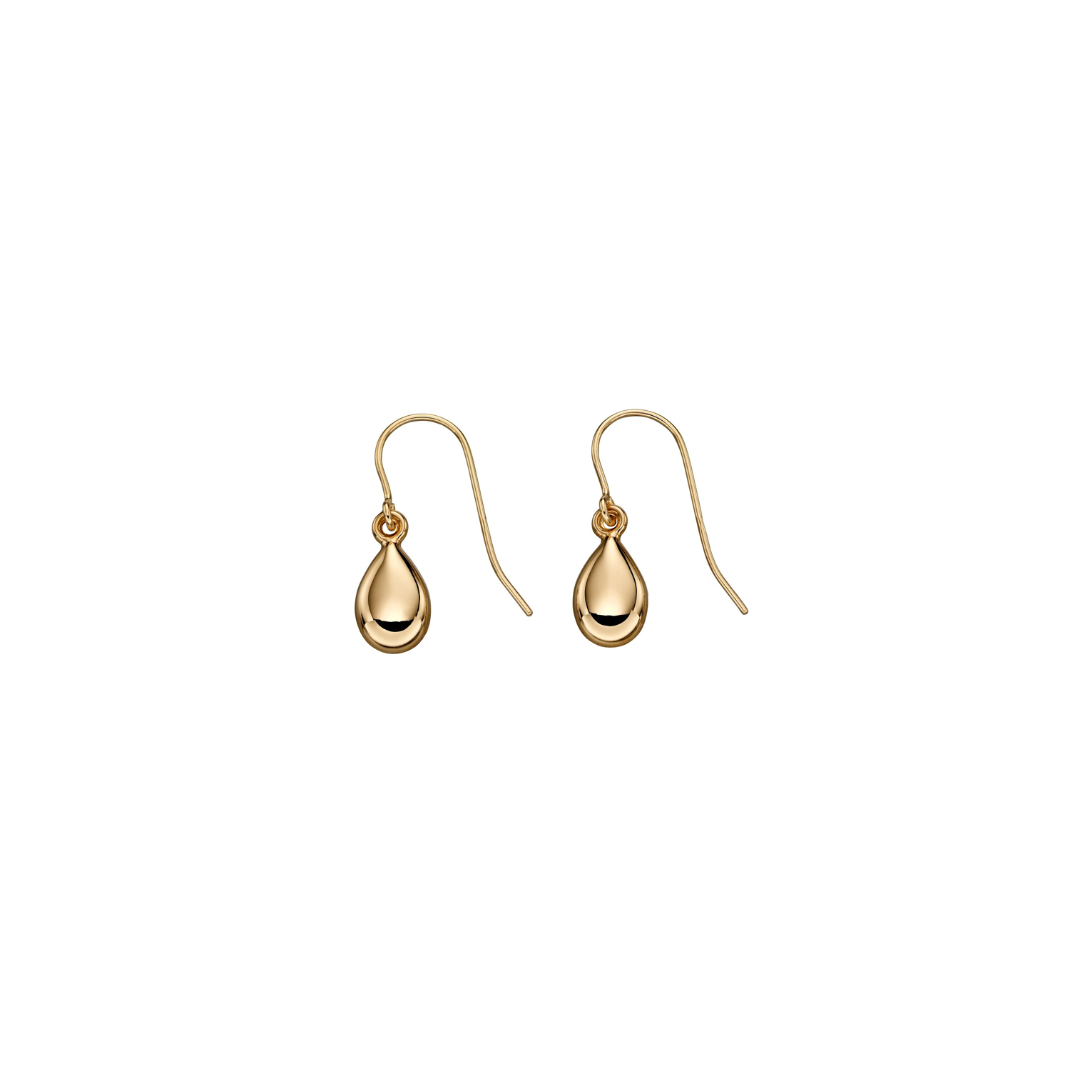 Yellow Gold Teardrop Hook Earrings