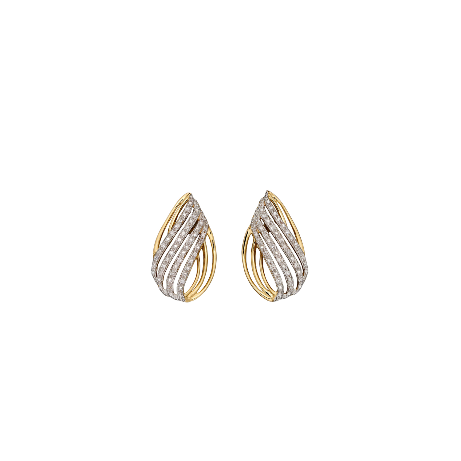 Diamond & Yellow Gold Teardrop Earrings