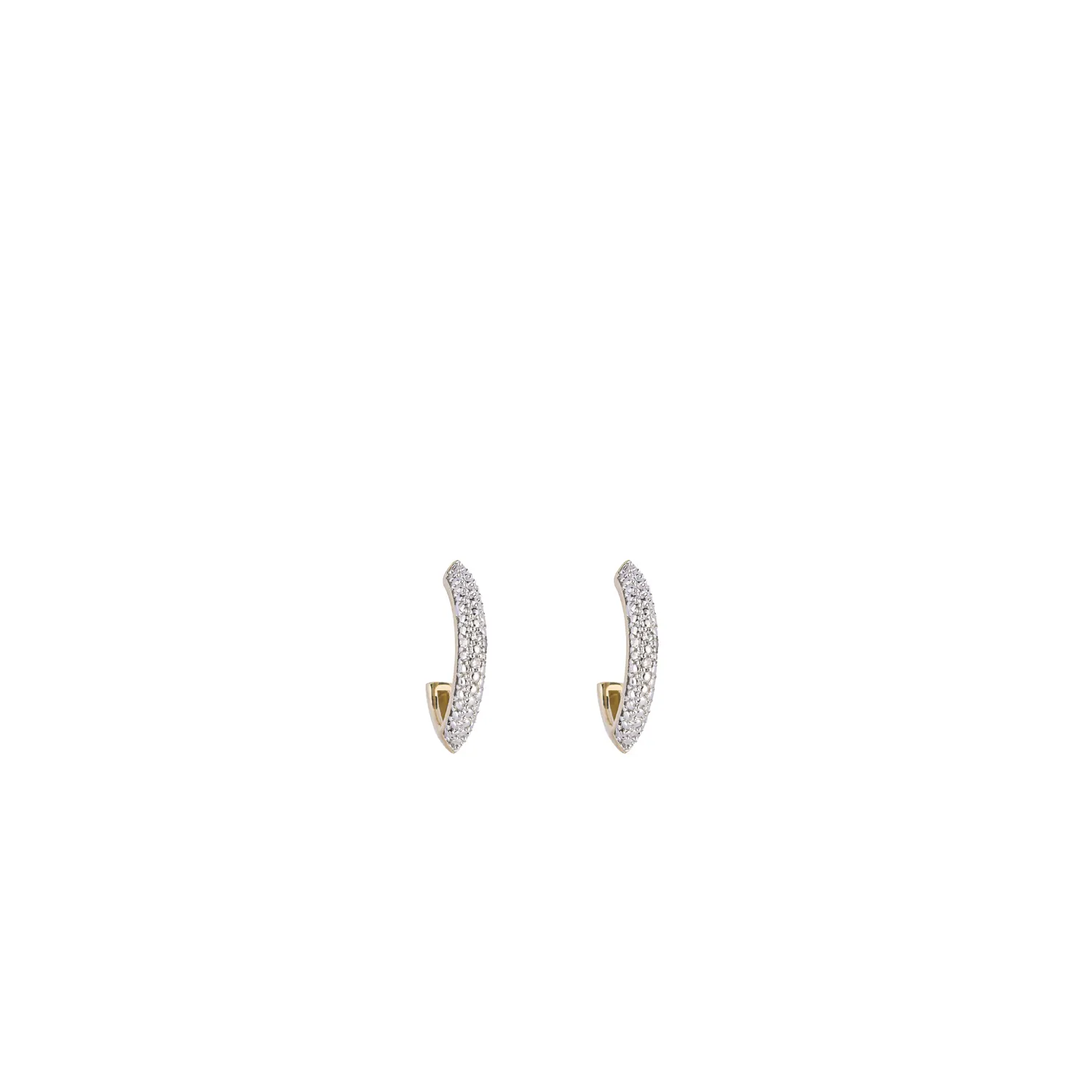 Diamond-Set Navette ¾ Hoop Earrings
