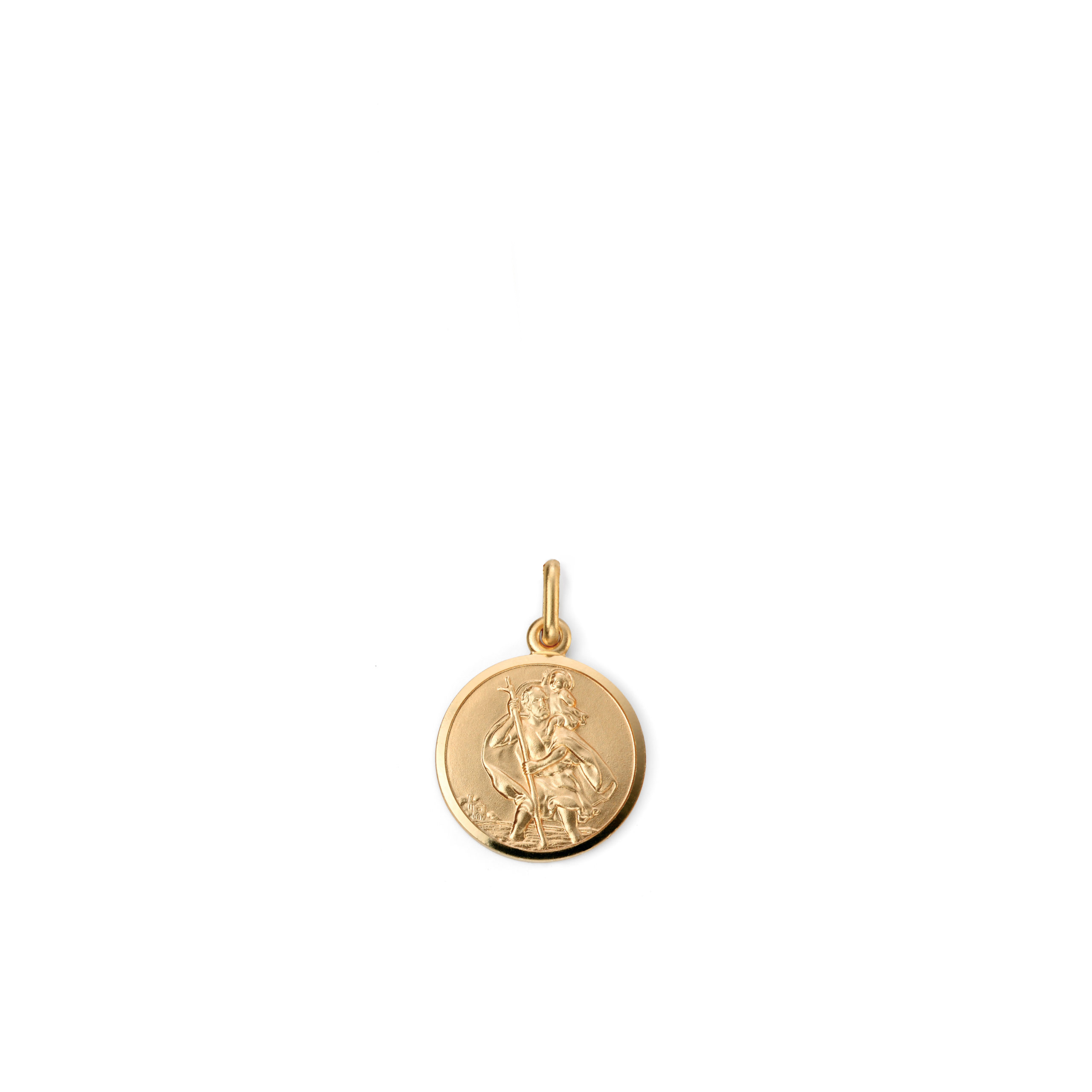 St. Christopher Gold Medallion Pendant - Large