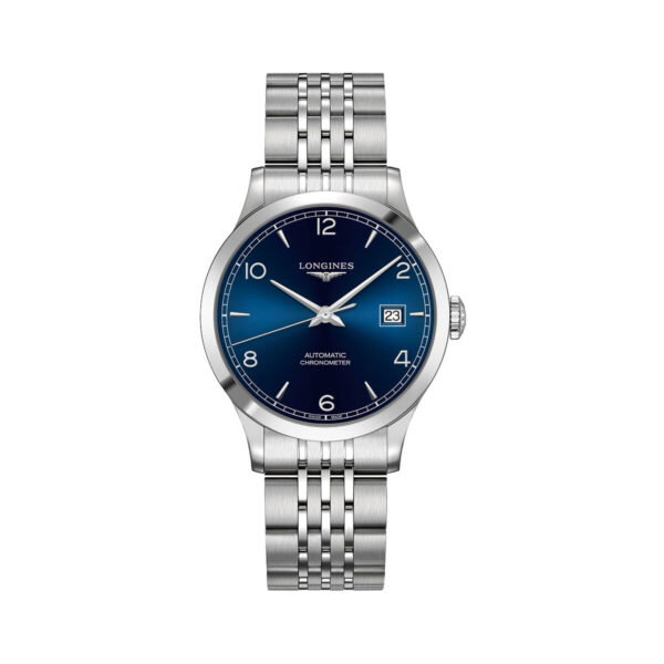 Longines Record Automatic Stainless Steel Watch -  Blue Dial