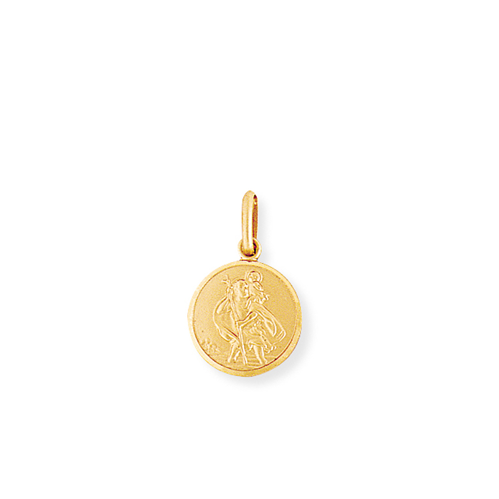 Yellow Gold St. Christopher Medal - Small 12mm