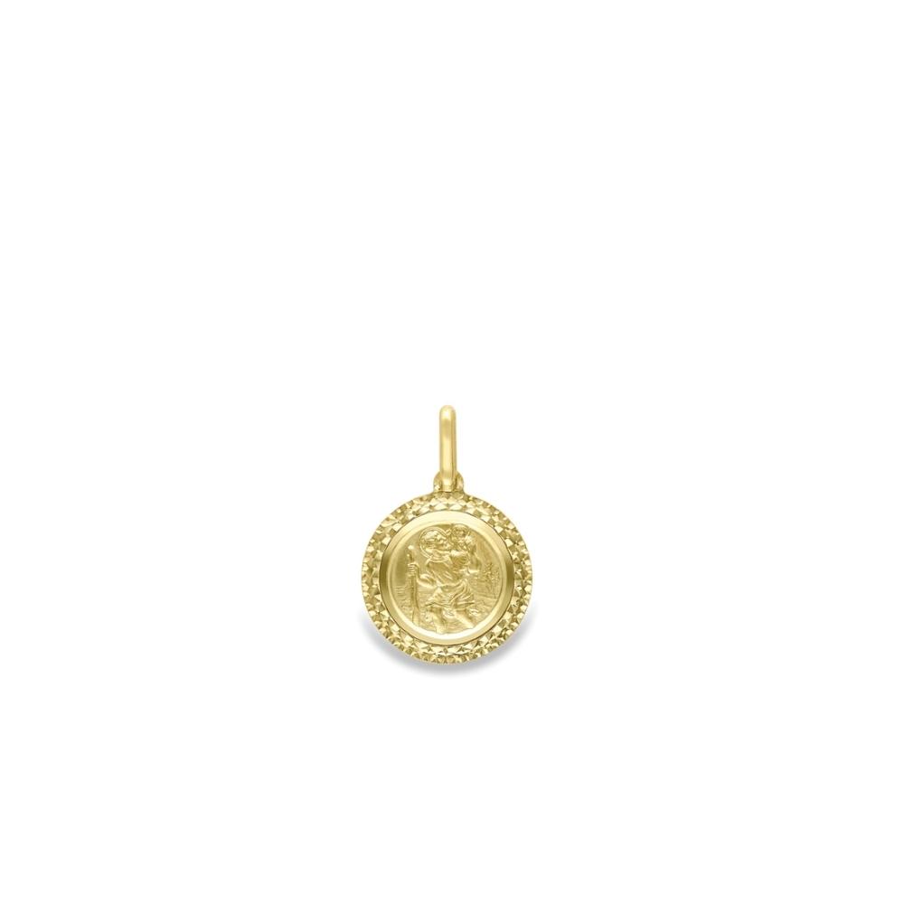 Yellow Gold St. Christopher Medal - 14mm
