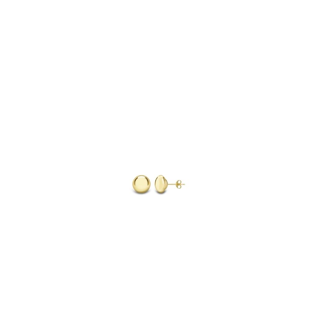 Yellow Gold Button Stud Earrings - 4mm