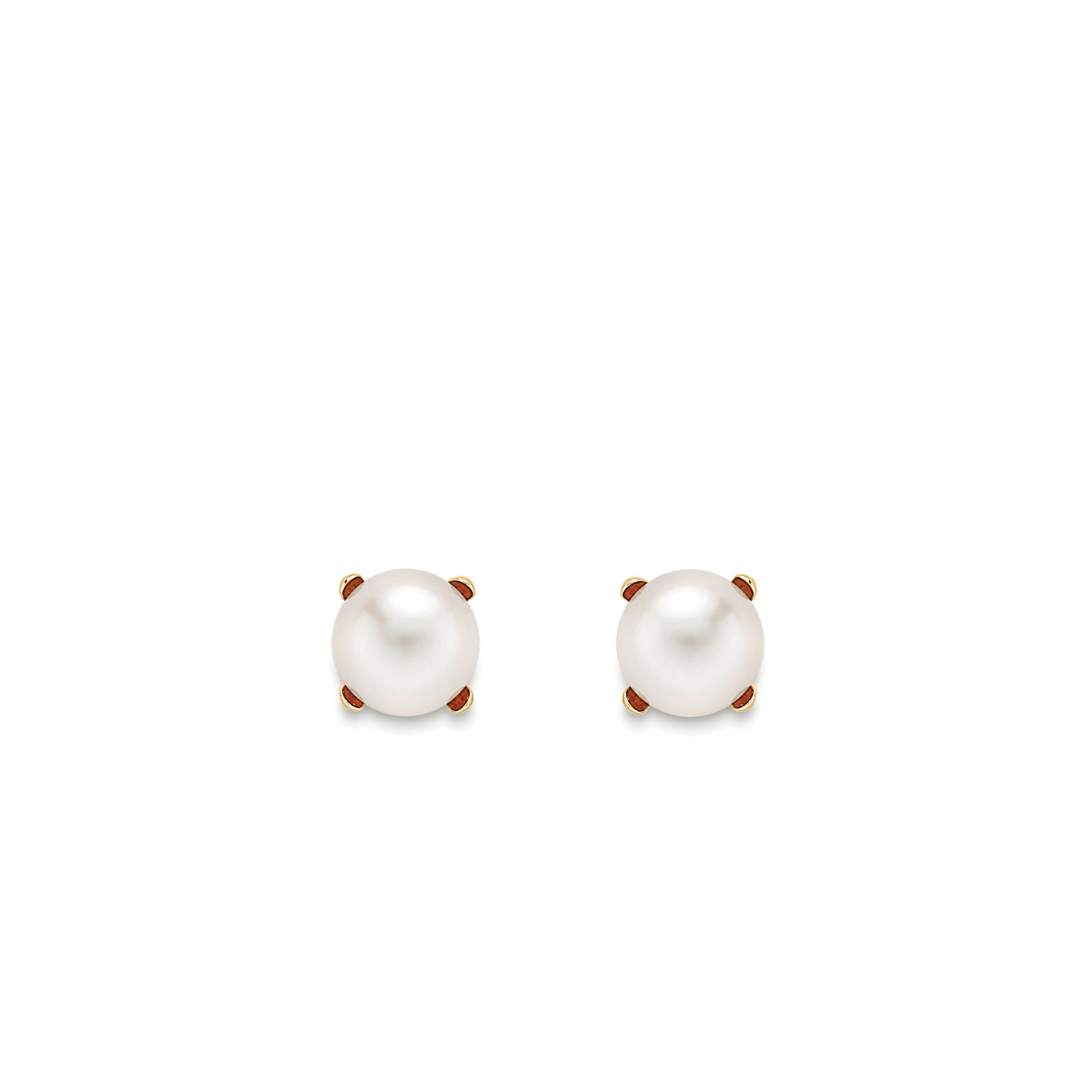 Claw-Set Pearl Stud Earrings