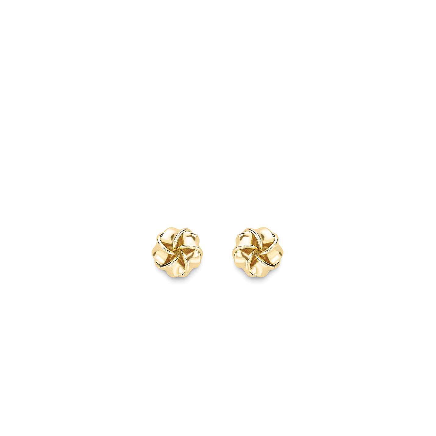 Yellow Gold Polished Flower Knot Stud Earrings