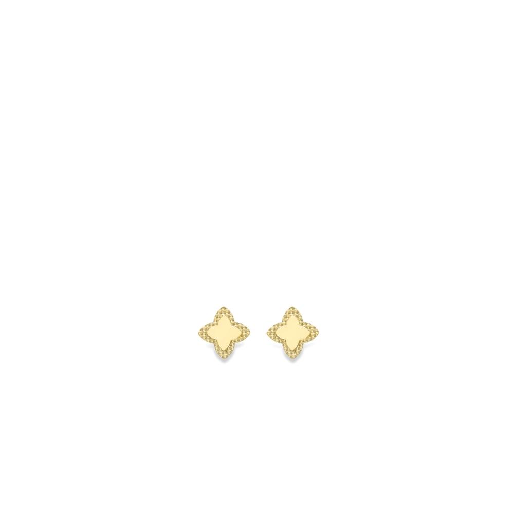 Yellow Gold 4-Point Stud Earrings - 6mm