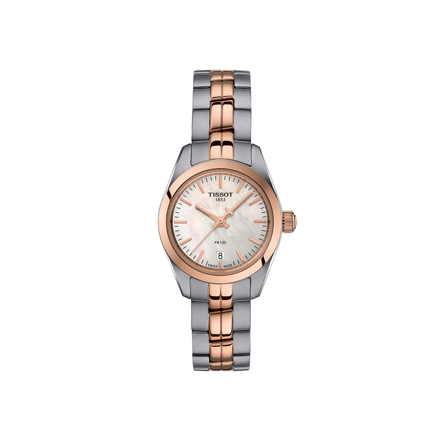 Tissot PR100 Lady Small Stainless Steel & Rose Gold Watch