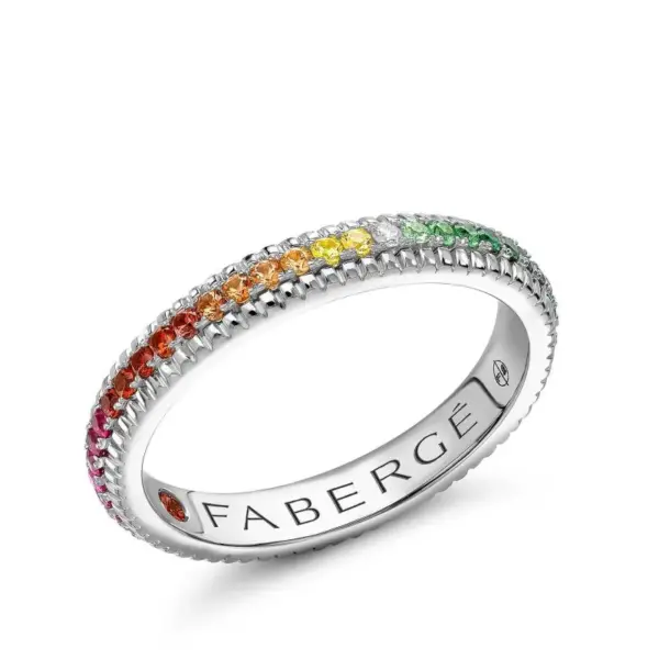 Fabergé Colours of Love Rainbow Gemstone Fluted Eternity Ring