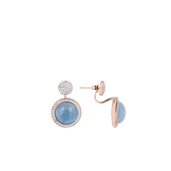 Bronzallure Rose CZ & Light Blue Earrings