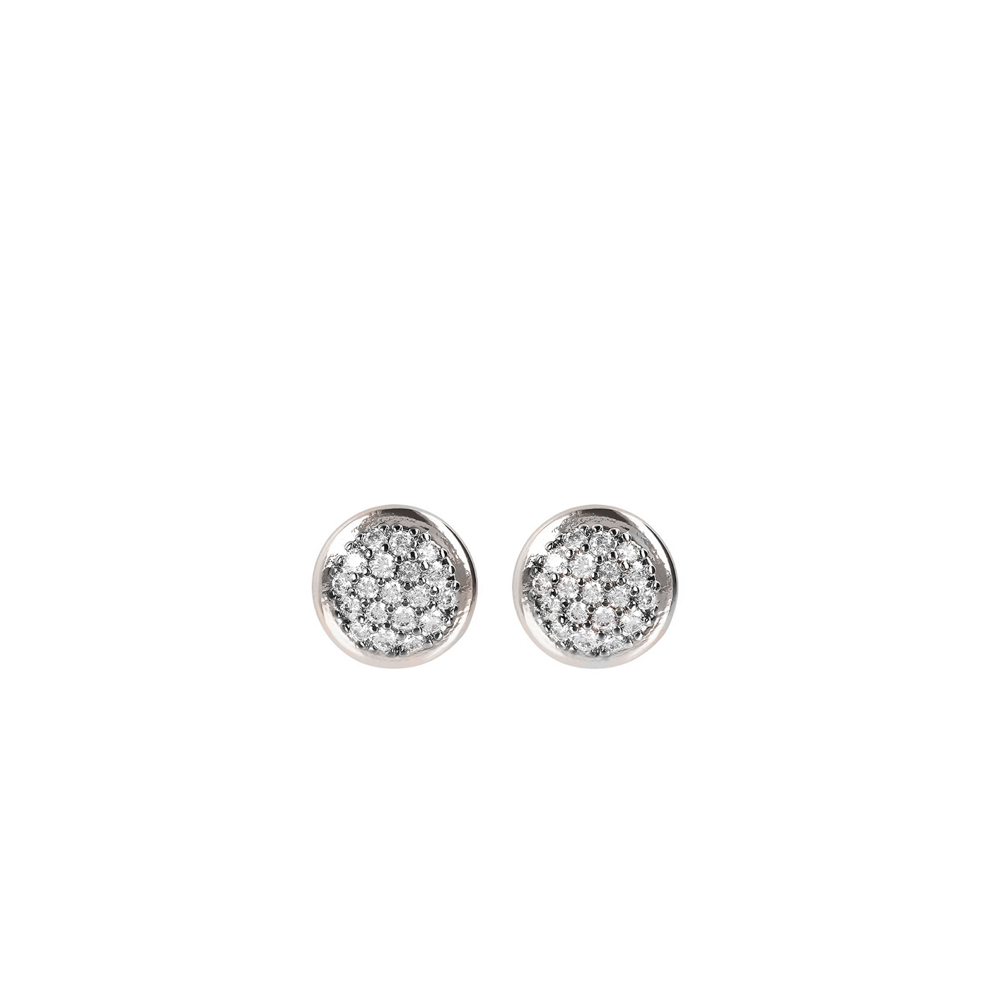 Bronzallure Pave Button Earrings