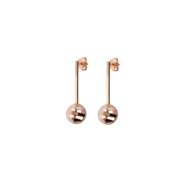 Bronzallure Rose Gold Ball & Bar Drop Earrings