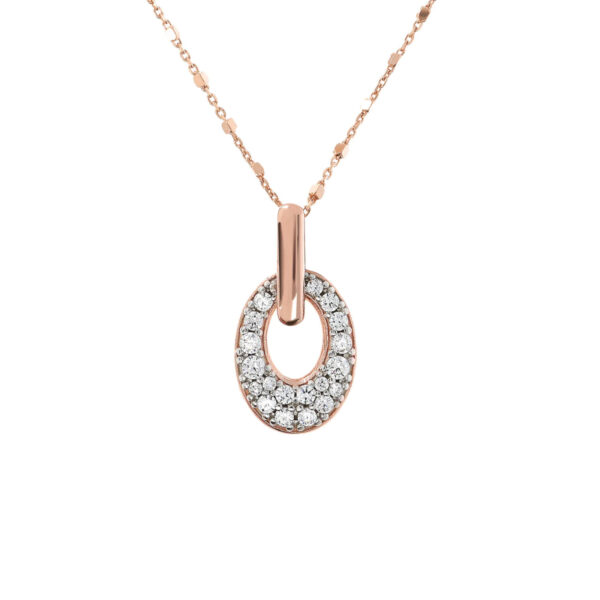 Bronzallure Rose Oval Pave Necklace