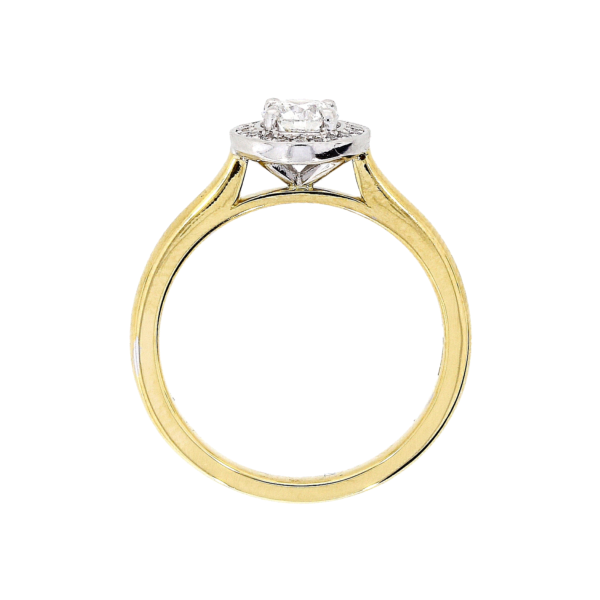 Diamond Halo Engagement Ring in Yellow Gold