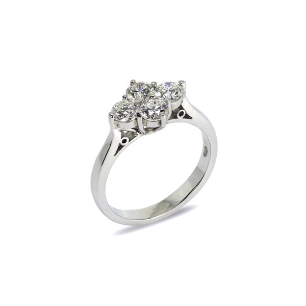 Vogue Platinum 4-Stone Cluster Diamond Engagement