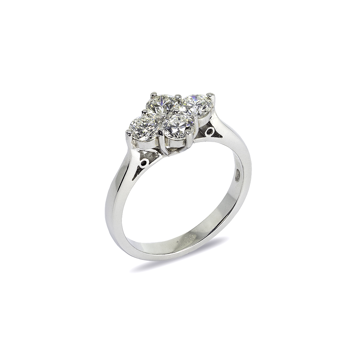Vogue - Platinum 4-Stone Cluster Diamond Engagement Ring - 0.47cts
