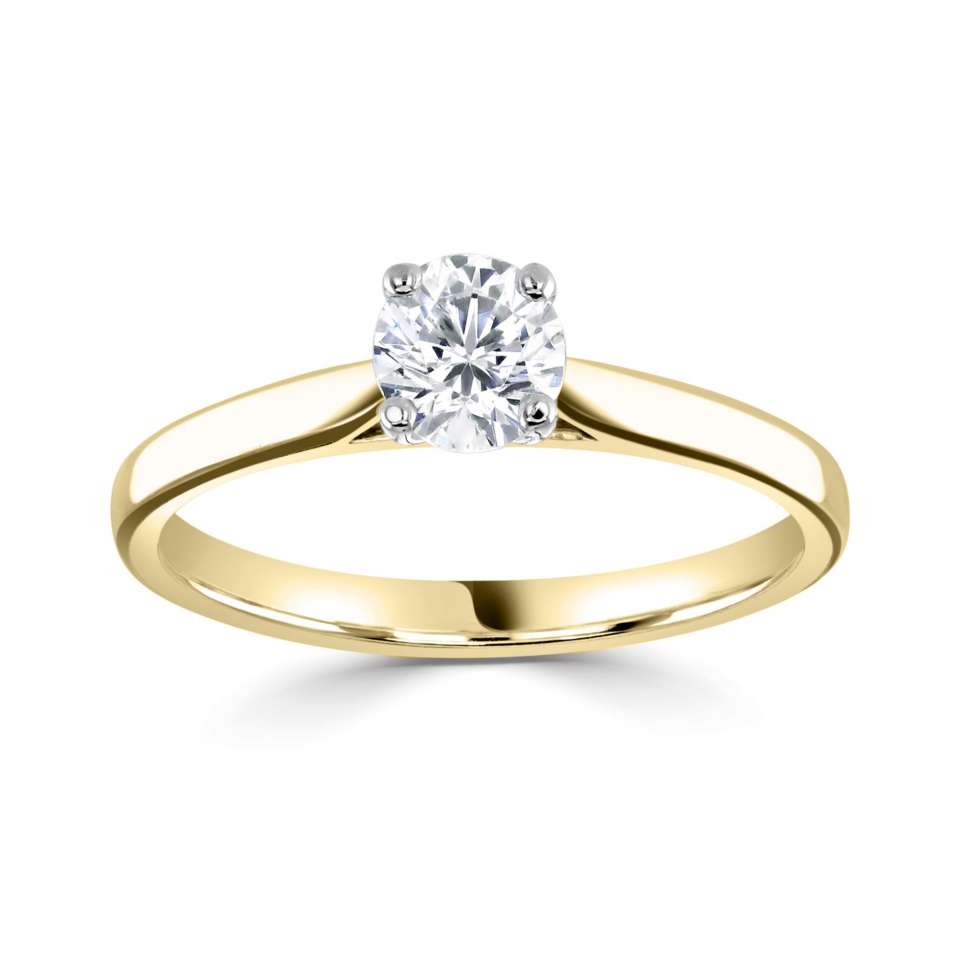 Couture - 18ct. Yellow Gold Solitaire Diamond Engagement Ring - 0.53cts