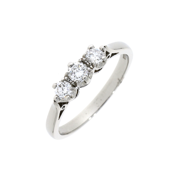 Platinum 3-Stone Diamond Engagement Ring - Versailles