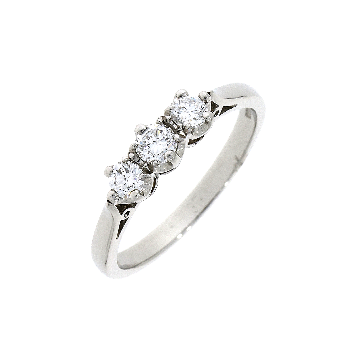 Versailles - Platinum 3-Stone Diamond Engagement Ring - 0.36cts