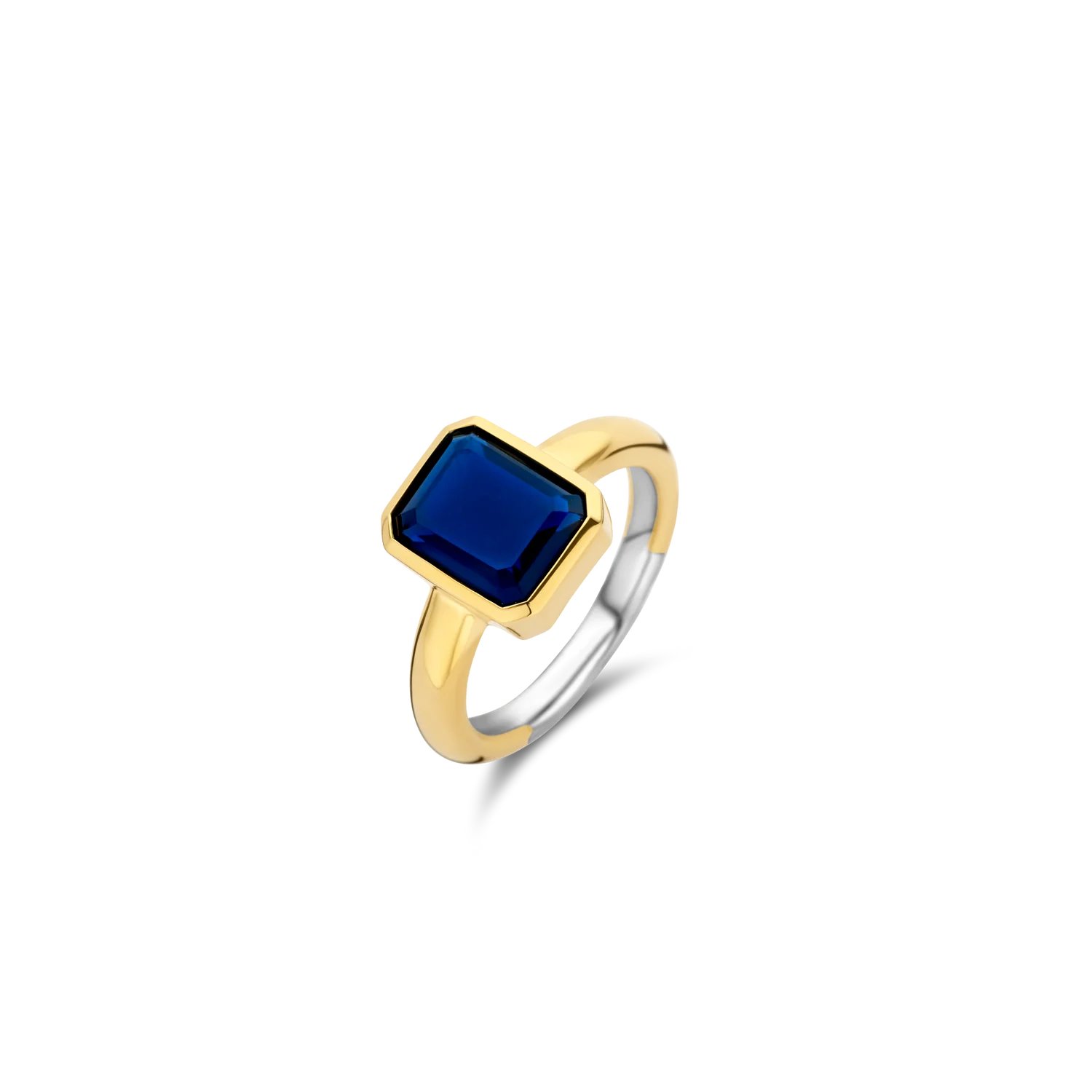 Ti Sento Gold Ring with Blue Stone