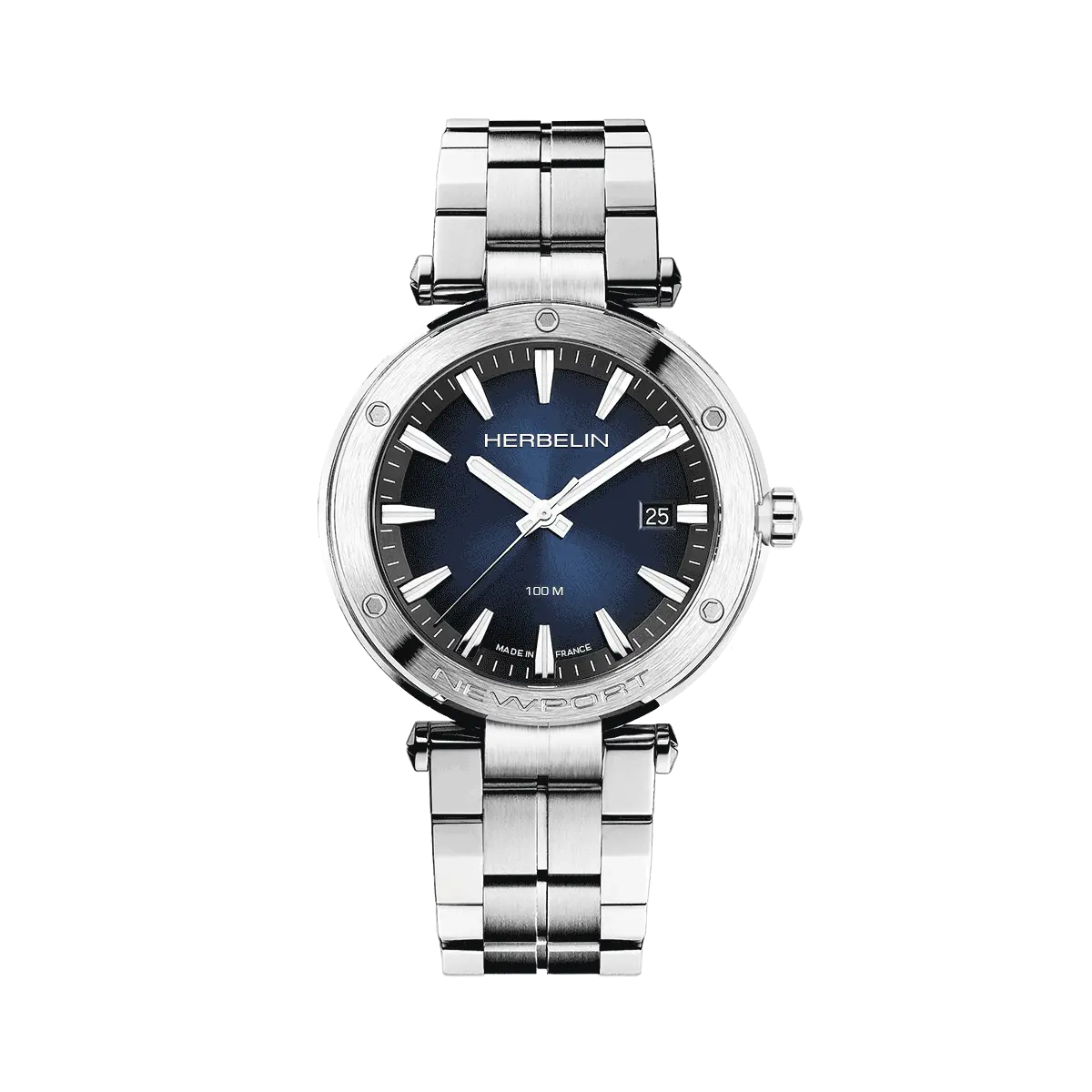 Michel Herbelin Newport Stainless Steel Watch with Blue Dial