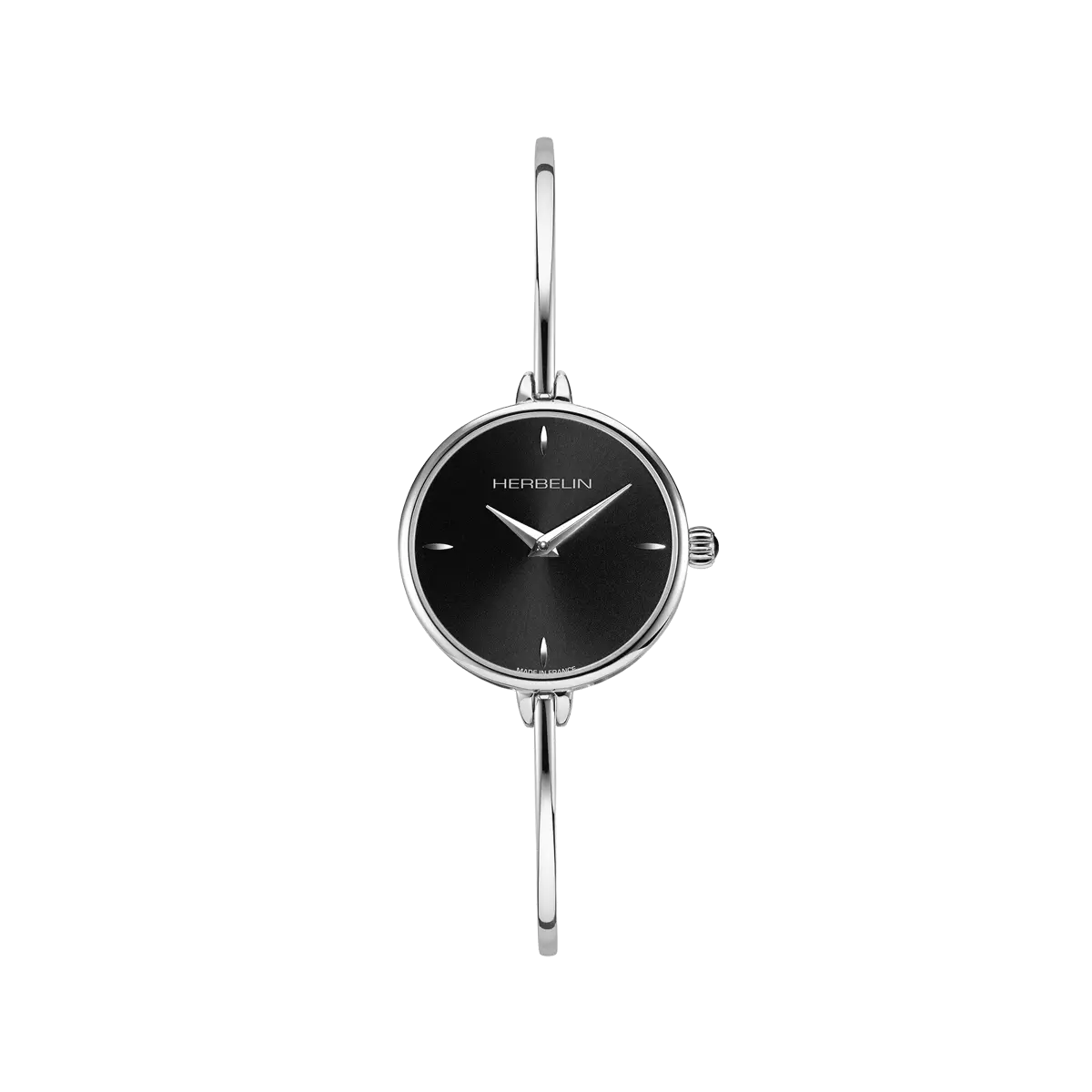 Michel Herbelin Fil Stainless Steel Bangle Watch - Black Dial