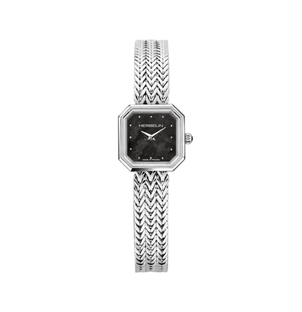 Michel Herbelin Octogone Stainless Steel Watch - Black Dial